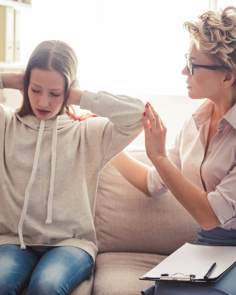 Teenager at the psychotherapist